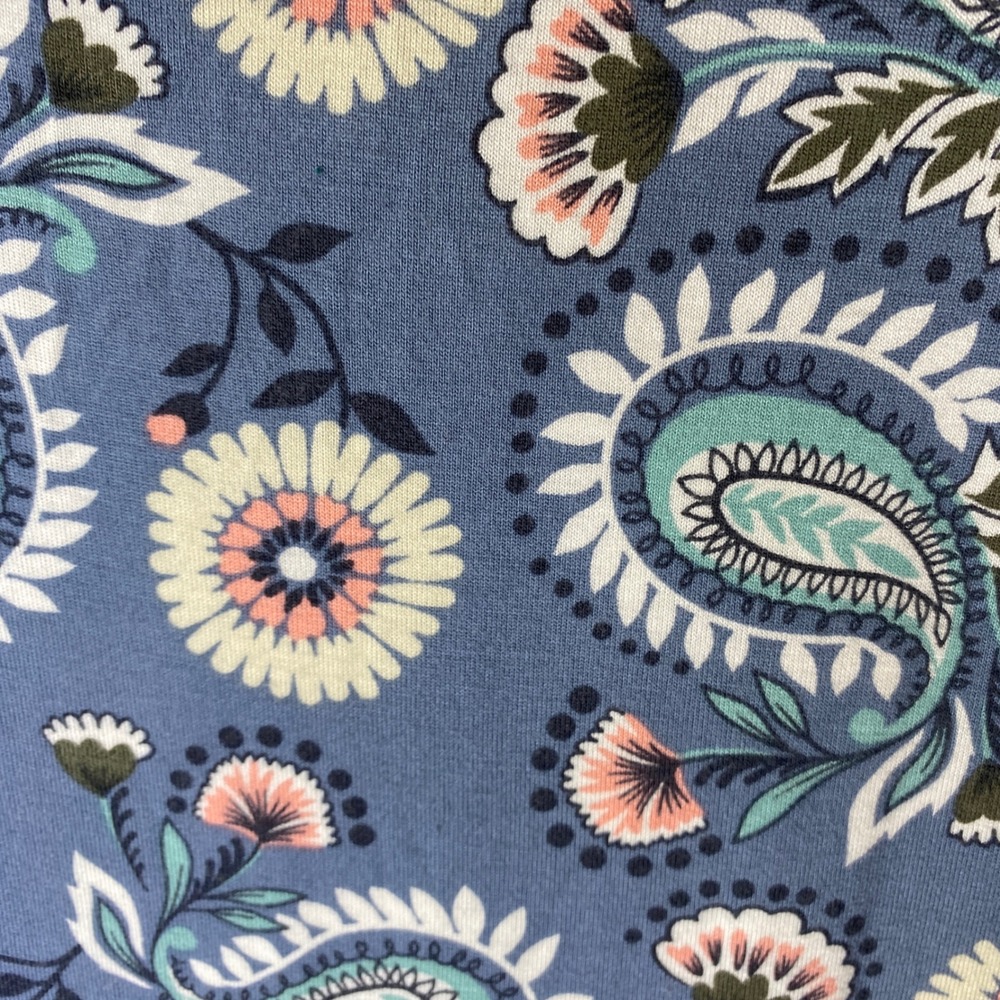 Loft Outlet Blue Paisley Floral Scoop Neck Cap Sleeve Blouse Medium - Picture 5 of 11